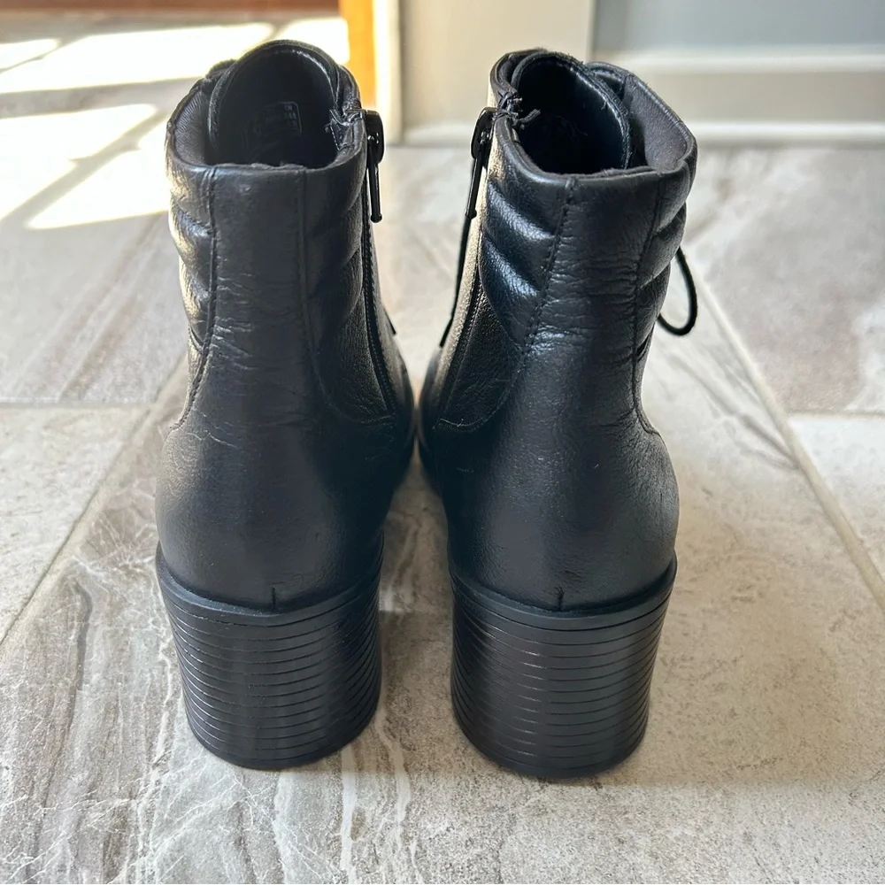 Clarks Women’s Hollis Jasmine Black Leather Lace Up Ankle Boots, Size 8.5M - Picture 10 of 13